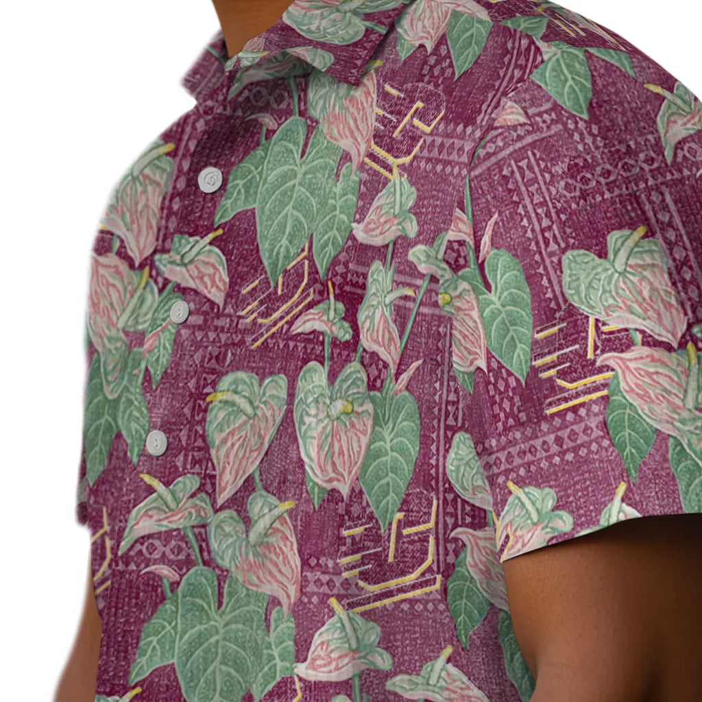 Central Michigan Chippewas Hawaiian Shirt - Anthurium Overlay | Hula Hawaiian Shirts