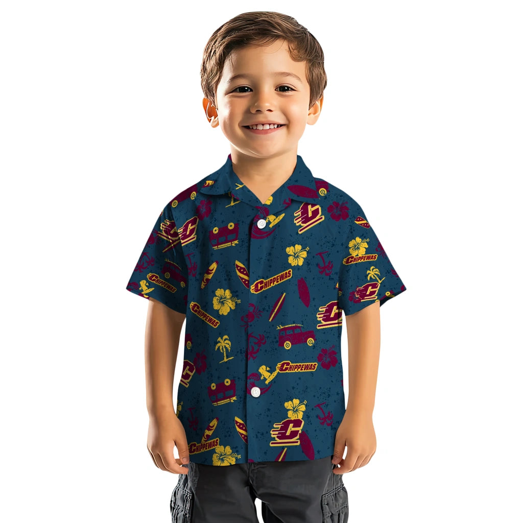Central Michigan Chippewas Hawaiian Shirt - Beach Vibe | Hula Hawaiian Shirts