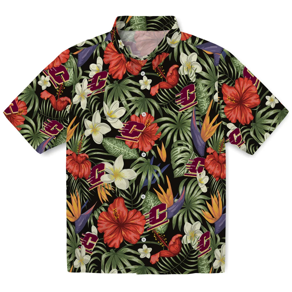 Central Michigan Chippewas Hawaiian Shirt - Hawaii Floral Hibiscus | Hula Hawaiian Shirts