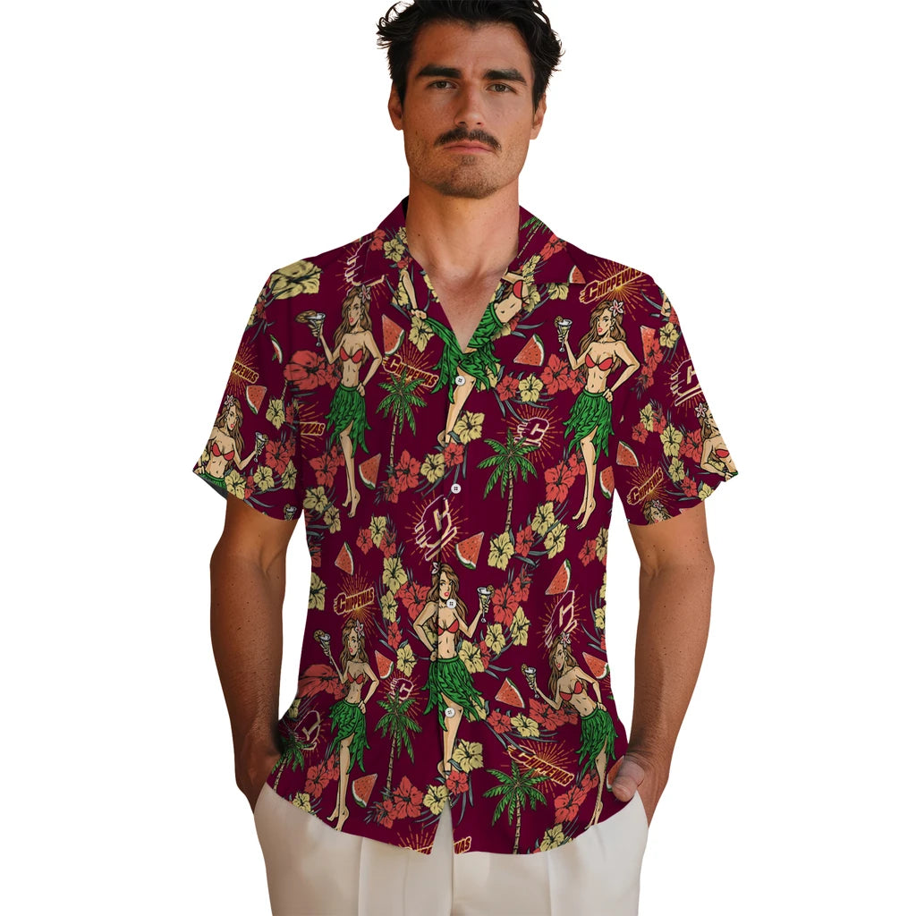 Central Michigan Chippewas Hawaiian Shirt - Hawaiian Girls Design | Hula Hawaiian Shirts
