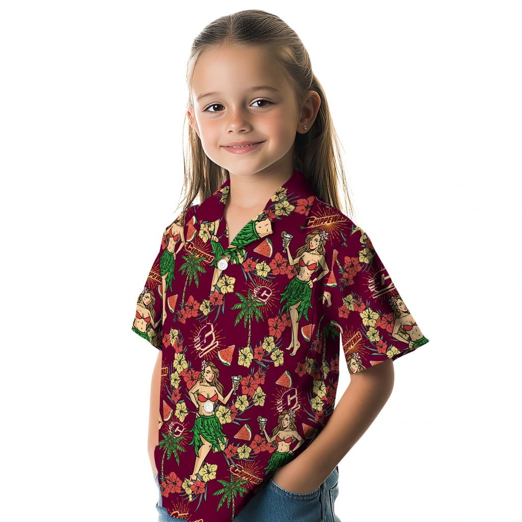 Central Michigan Chippewas Hawaiian Shirt - Hawaiian Girls Design | Hula Hawaiian Shirts
