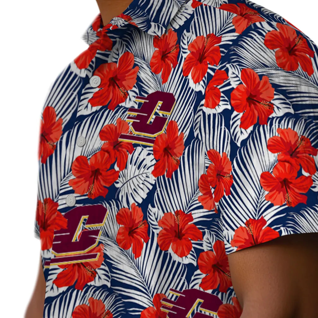 Central Michigan Chippewas Hawaiian Shirt - Hibiscus Fiesta | Hula Hawaiian Shirts