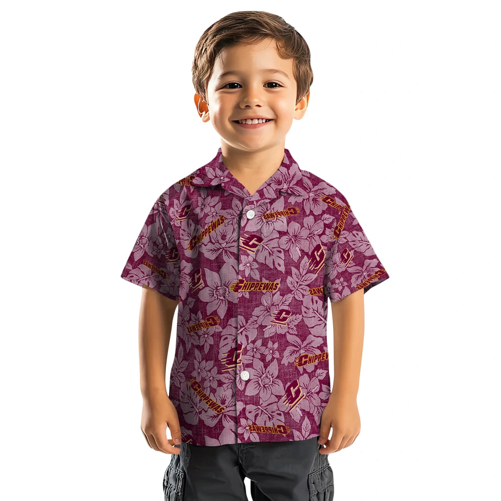 Central Michigan Chippewas Hawaiian Shirt - Hibiscus Oasis | Hula Hawaiian Shirts