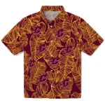 Central Michigan Chippewas Hawaiian Shirt - Leaf Outline | Hula Hawaiian Shirts