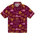 Central Michigan Chippewas Hawaiian Shirt - Palm And Clouds | Hula Hawaiian Shirts