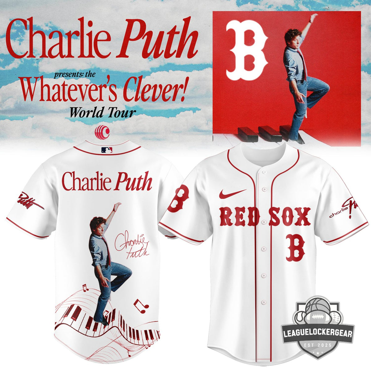 MLB All Team x Charlie Puth Whatever's Clever! World Tour Baseball Jersey - LeagueLockerGear