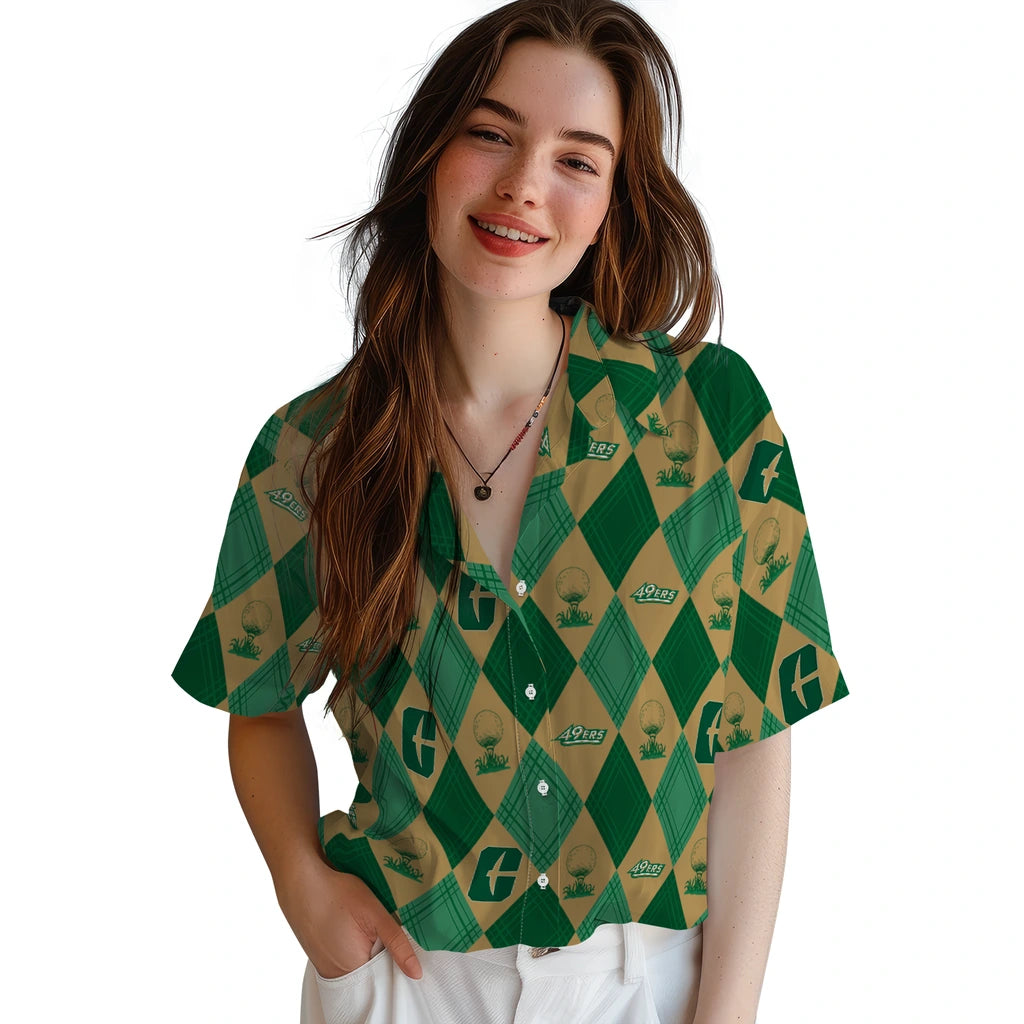 Charlotte 49ers Hawaiian Shirt - Golfing Plaid | Hula Hawaiian Shirts
