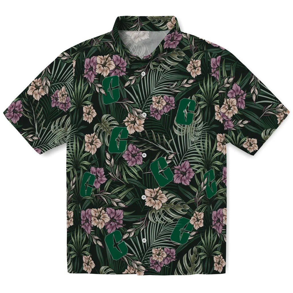 Charlotte 49ers Hawaiian Shirt - Hibiscus Leaves Pattern | Hula Hawaiian Shirts
