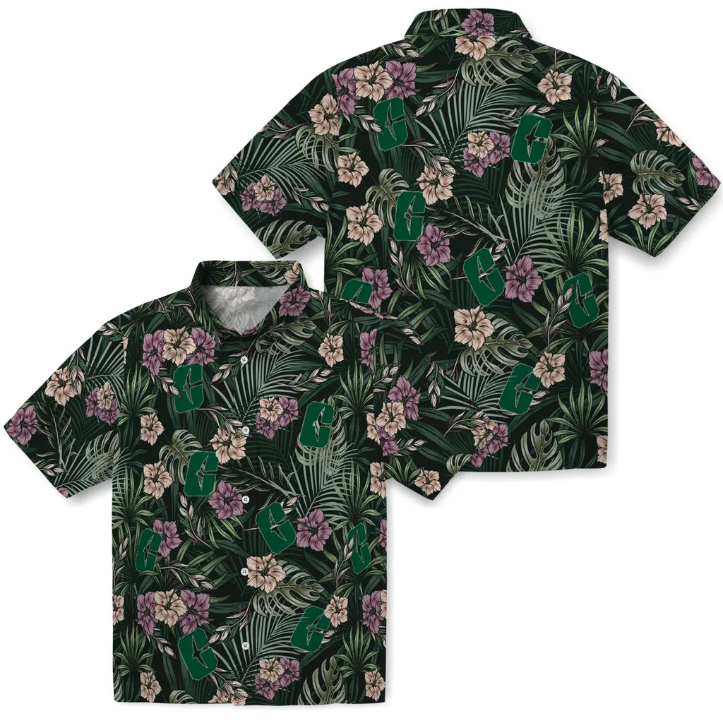 Charlotte 49ers Hawaiian Shirt - Hibiscus Leaves Pattern | Hula Hawaiian Shirts