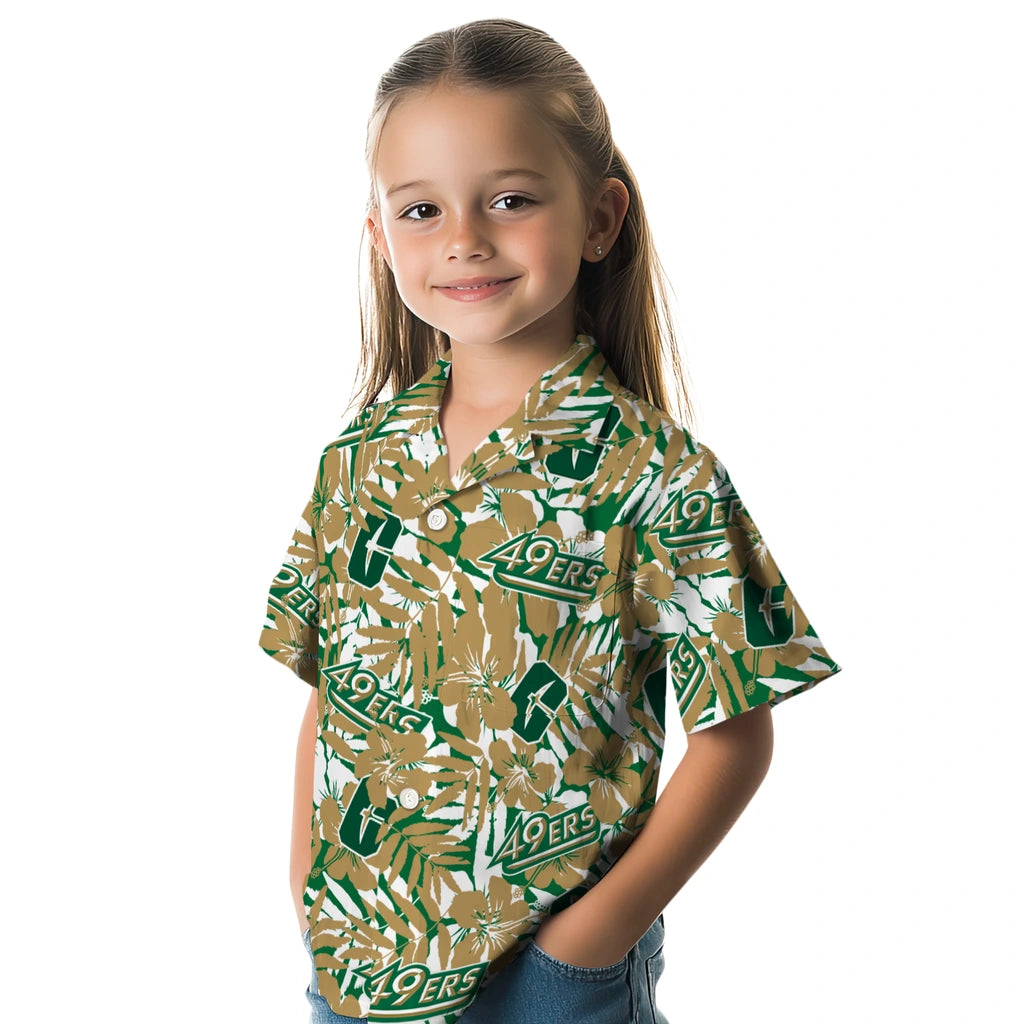Charlotte 49ers Hawaiian Shirt - Hibiscus Overlay | Hula Hawaiian Shirts
