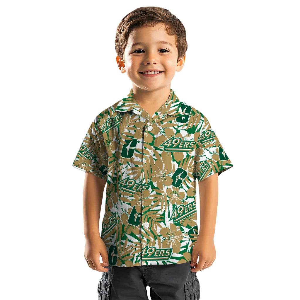 Charlotte 49ers Hawaiian Shirt - Hibiscus Overlay | Hula Hawaiian Shirts