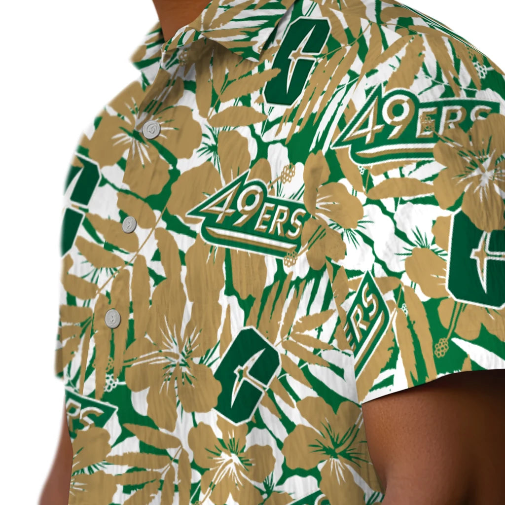 Charlotte 49ers Hawaiian Shirt - Hibiscus Overlay | Hula Hawaiian Shirts