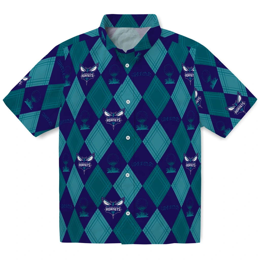 Charlotte Hornets Hawaiian Shirt - Golfing Plaid | Hula Hawaiian Shirts