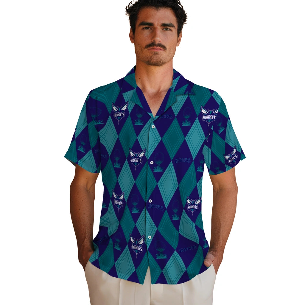 Charlotte Hornets Hawaiian Shirt - Golfing Plaid | Hula Hawaiian Shirts