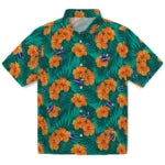 Charlotte Hornets Hawaiian Shirt - Hibiscus and Palm Leaves | Hula Hawaiian Shirts