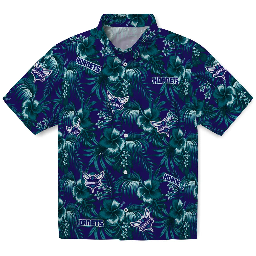 Charlotte Hornets Hawaiian Shirt - Hibiscus Exotic | Hula Hawaiian Shirts