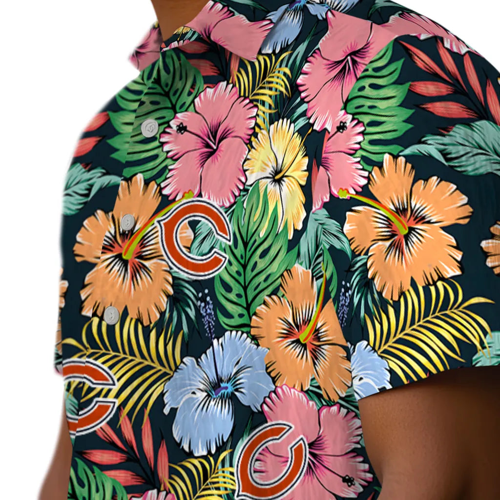 Chicago Bears Hawaiian Shirt - Brilliant Hibiscus Garden | Hula Hawaiian Shirts