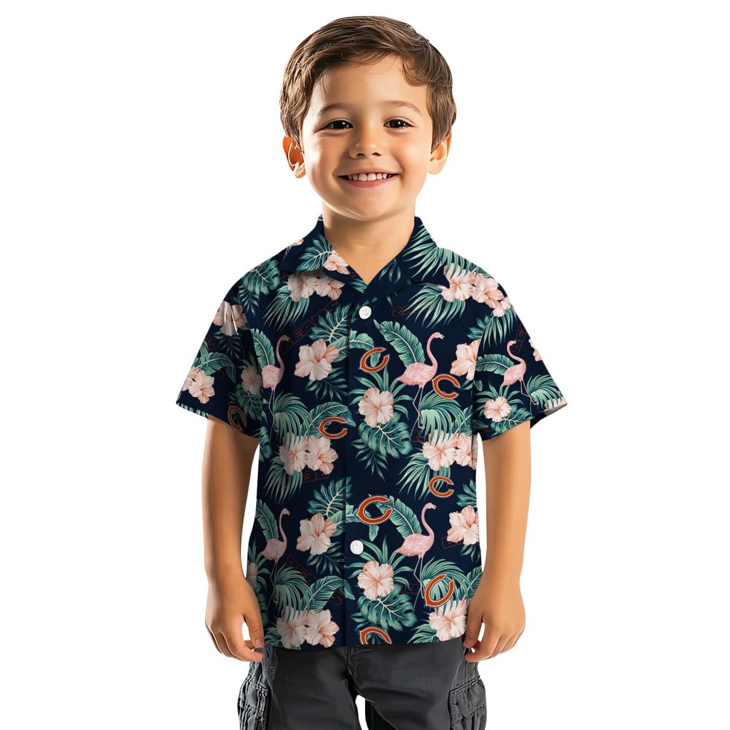 Chicago Bears Hawaiian Shirt - Flamingo and Hibiscus | Hula Hawaiian Shirts