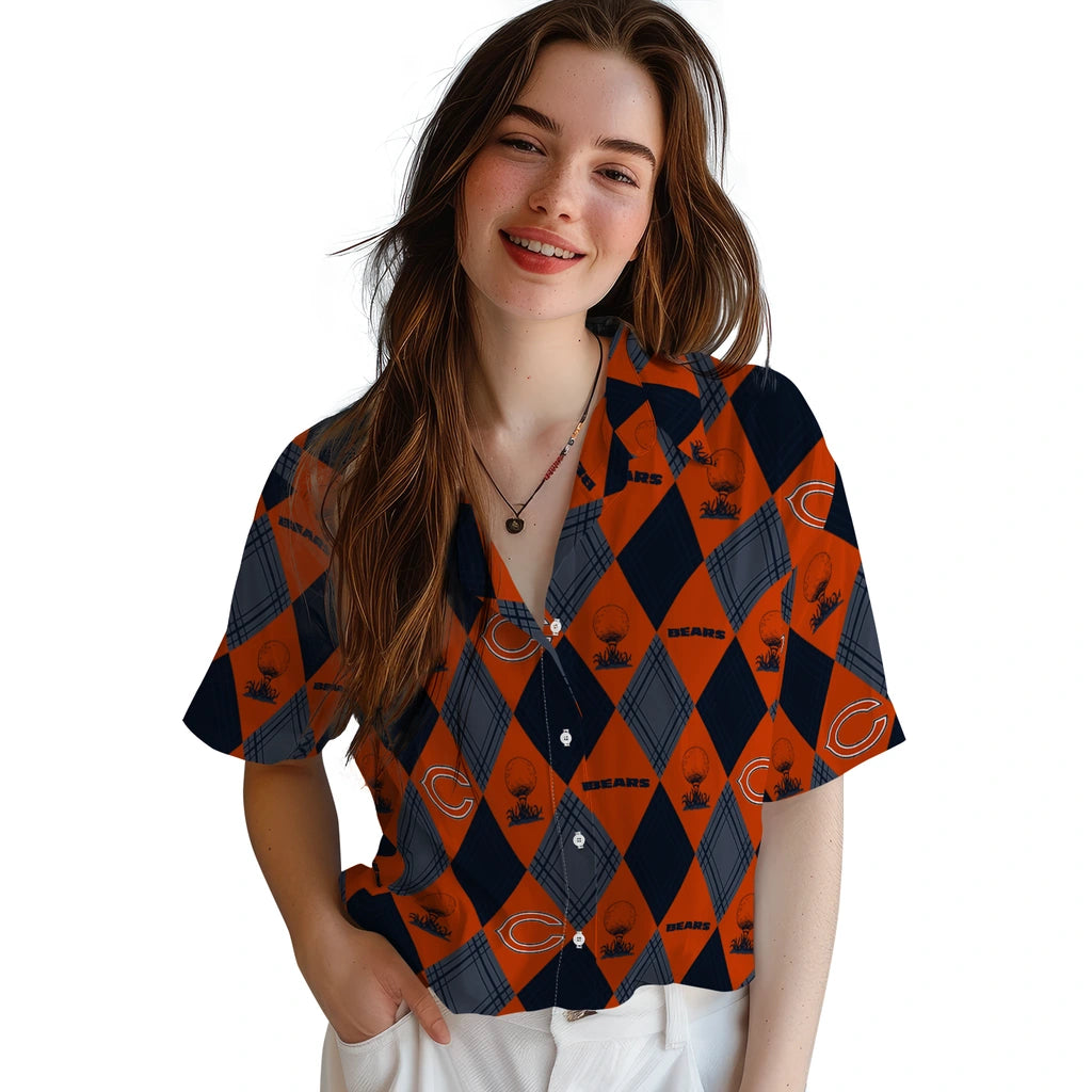 Chicago Bears Hawaiian Shirt - Golfing Plaid | Hula Hawaiian Shirts