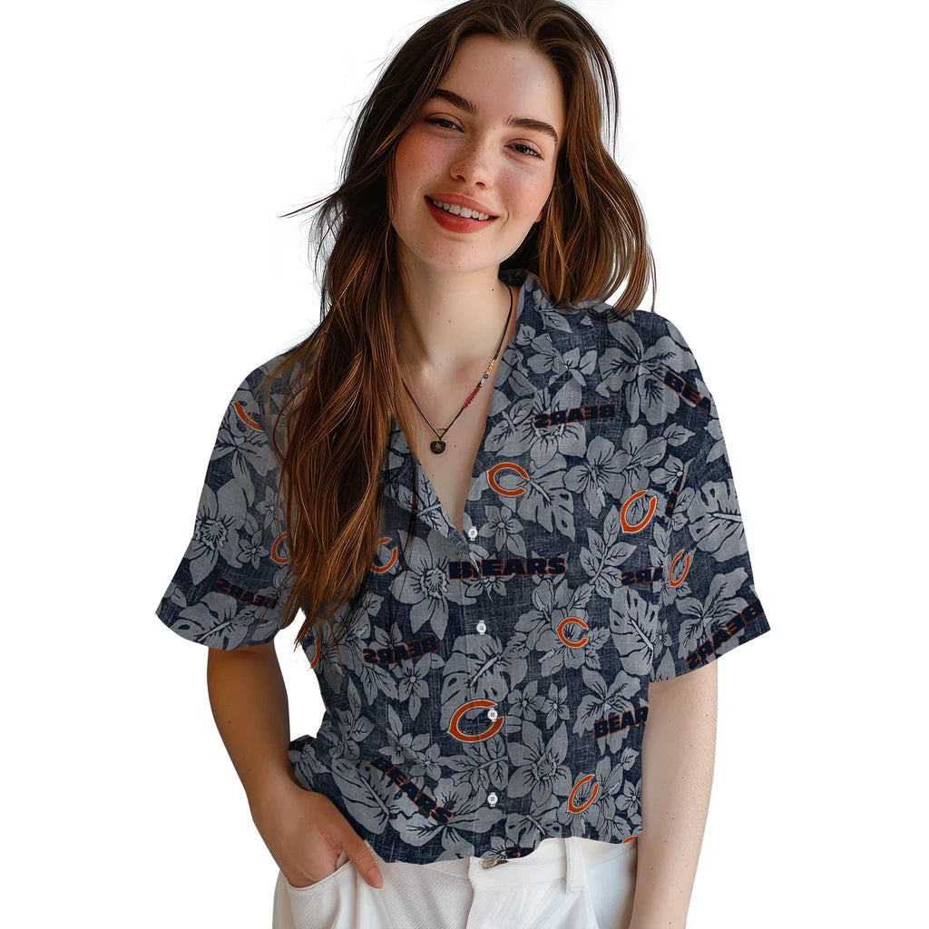 Chicago Bears Hawaiian Shirt - Hibiscus Oasis | Hula Hawaiian Shirts