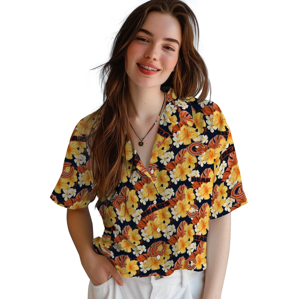 Chicago Bears Hawaiian Shirt - Hibiscus Tropics | Hula Hawaiian Shirts