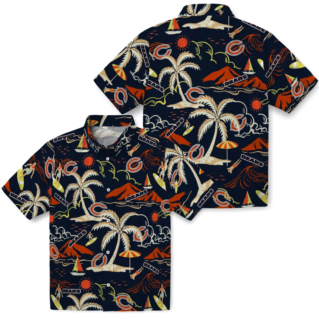 Chicago Bears Hawaiian Shirt - Palm Tree Island | Hula Hawaiian Shirts
