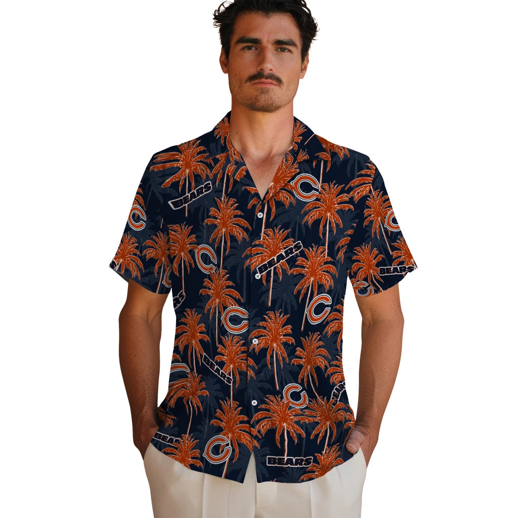 Chicago Bears Hawaiian Shirt - Palm Tree Motif | Hula Hawaiian Shirts