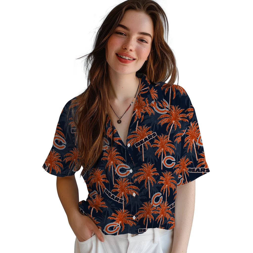 Chicago Bears Hawaiian Shirt - Palm Tree Motif | Hula Hawaiian Shirts