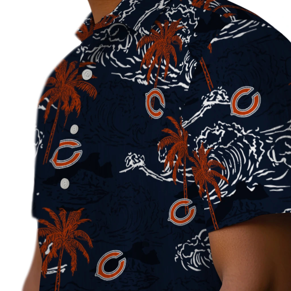 Chicago Bears Hawaiian Shirt - Wave Palm | Hula Hawaiian Shirts