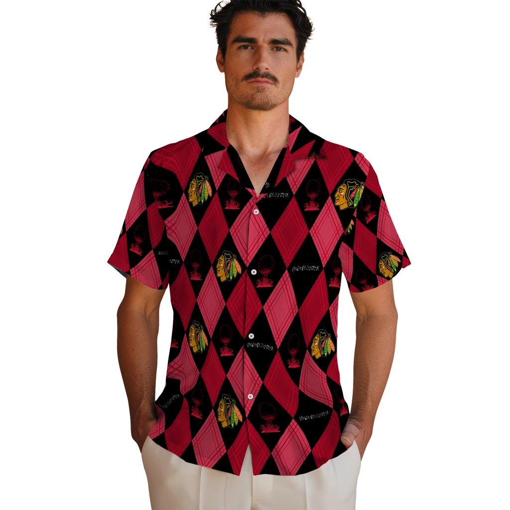 Chicago Blackhawks Hawaiian Shirt - Golfing Plaid | Hula Hawaiian Shirts