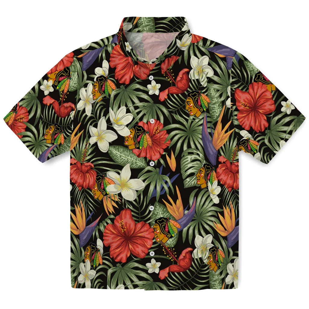 Chicago Blackhawks Hawaiian Shirt - Hawaii Floral Hibiscus | Hula Hawaiian Shirts
