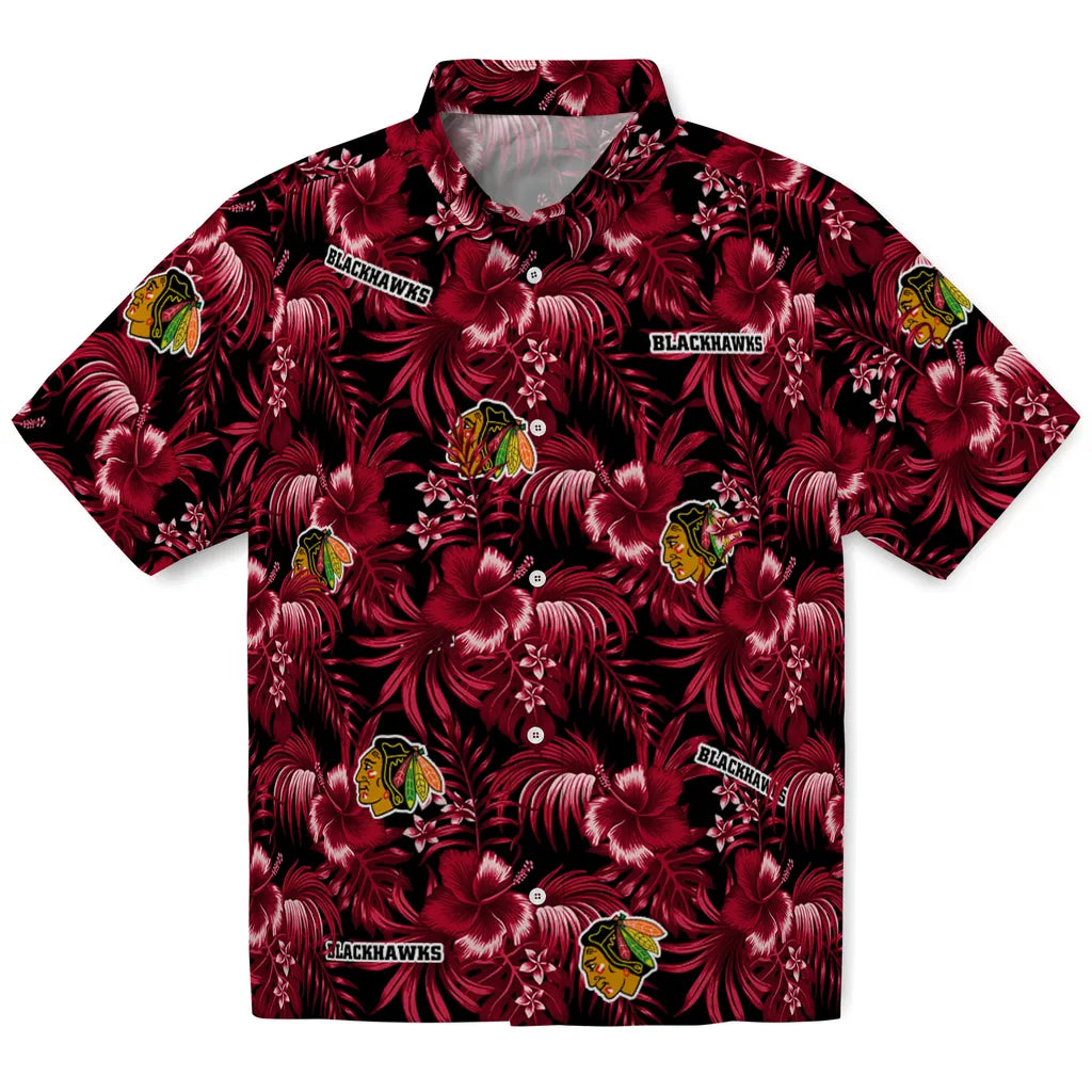 Chicago Blackhawks Hawaiian Shirt - Hibiscus Exotic | Hula Hawaiian Shirts