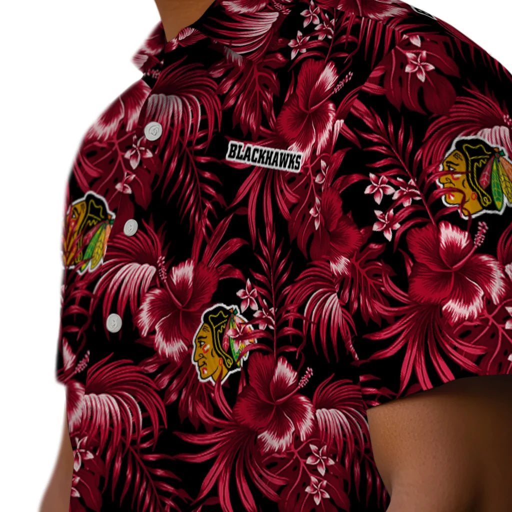 Chicago Blackhawks Hawaiian Shirt - Hibiscus Exotic | Hula Hawaiian Shirts