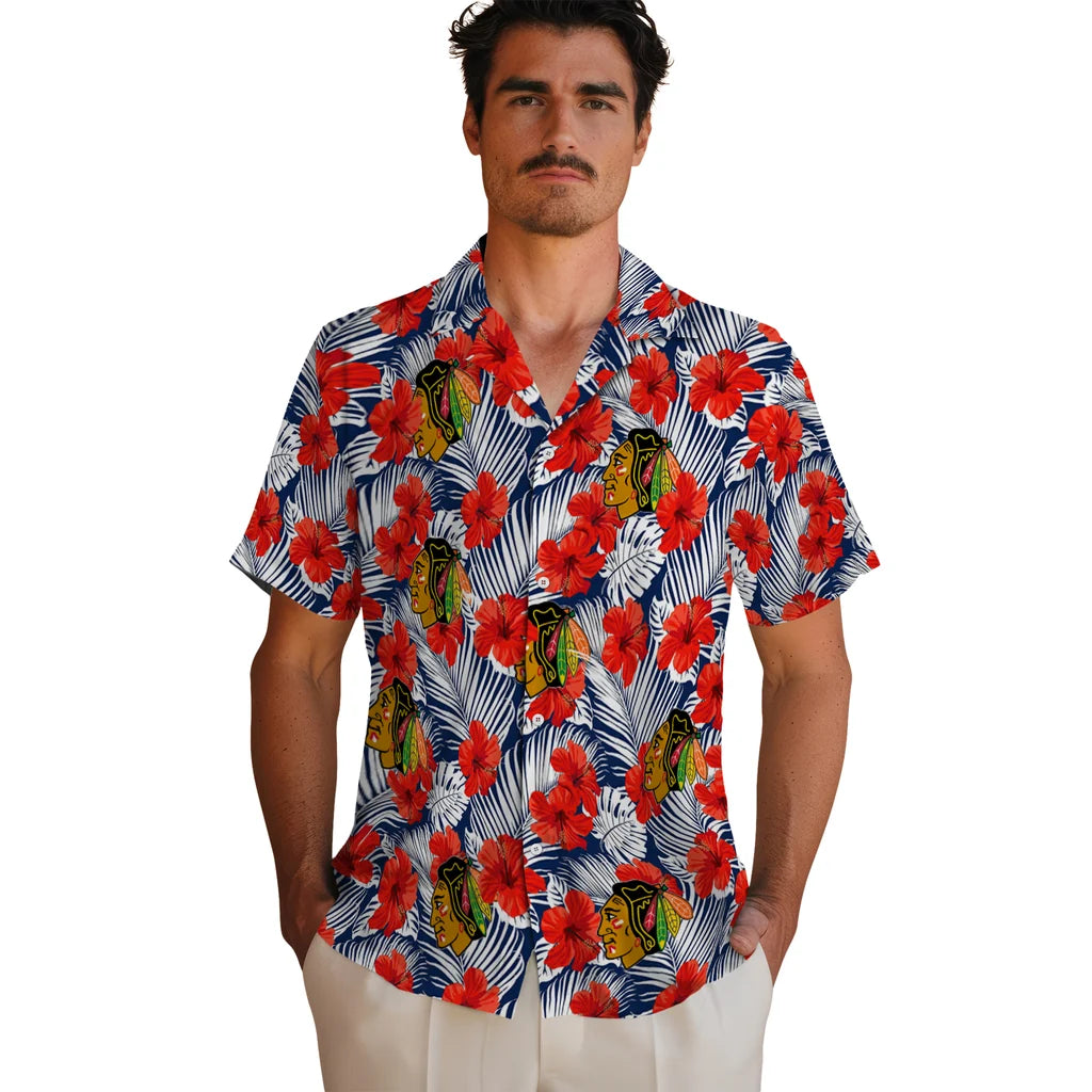 Chicago Blackhawks Hawaiian Shirt - Hibiscus Fiesta | Hula Hawaiian Shirts