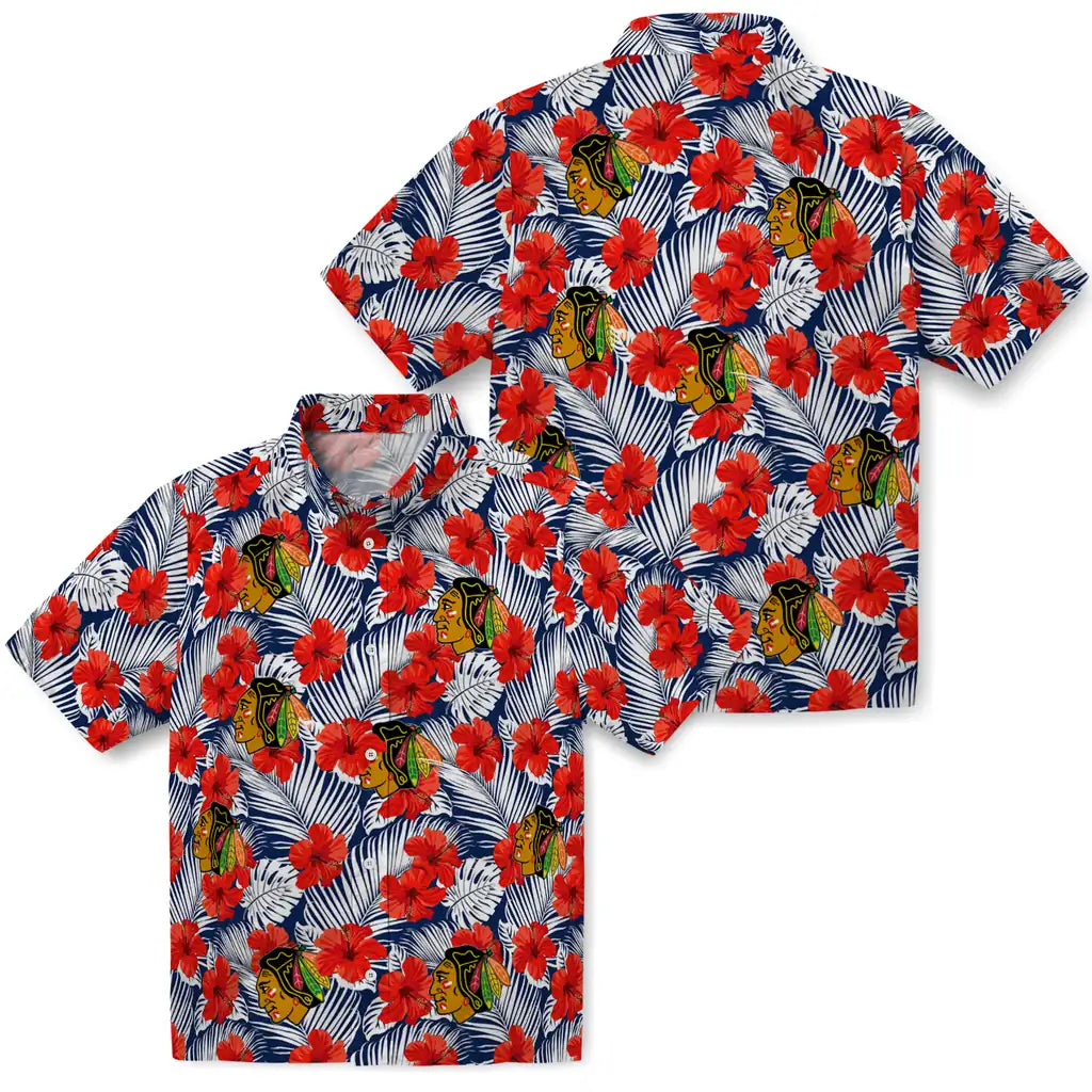 Chicago Blackhawks Hawaiian Shirt - Hibiscus Fiesta | Hula Hawaiian Shirts