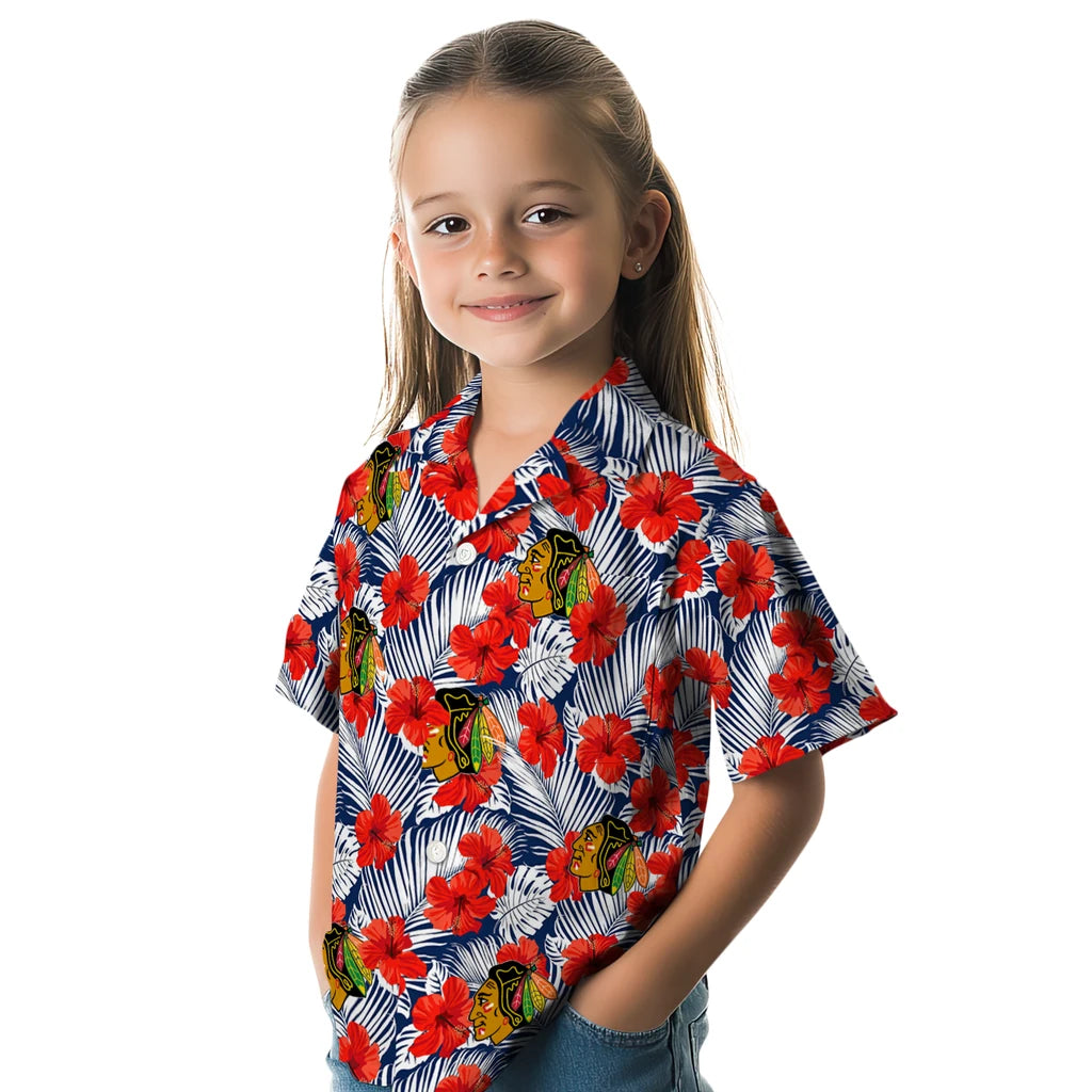 Chicago Blackhawks Hawaiian Shirt - Hibiscus Fiesta | Hula Hawaiian Shirts