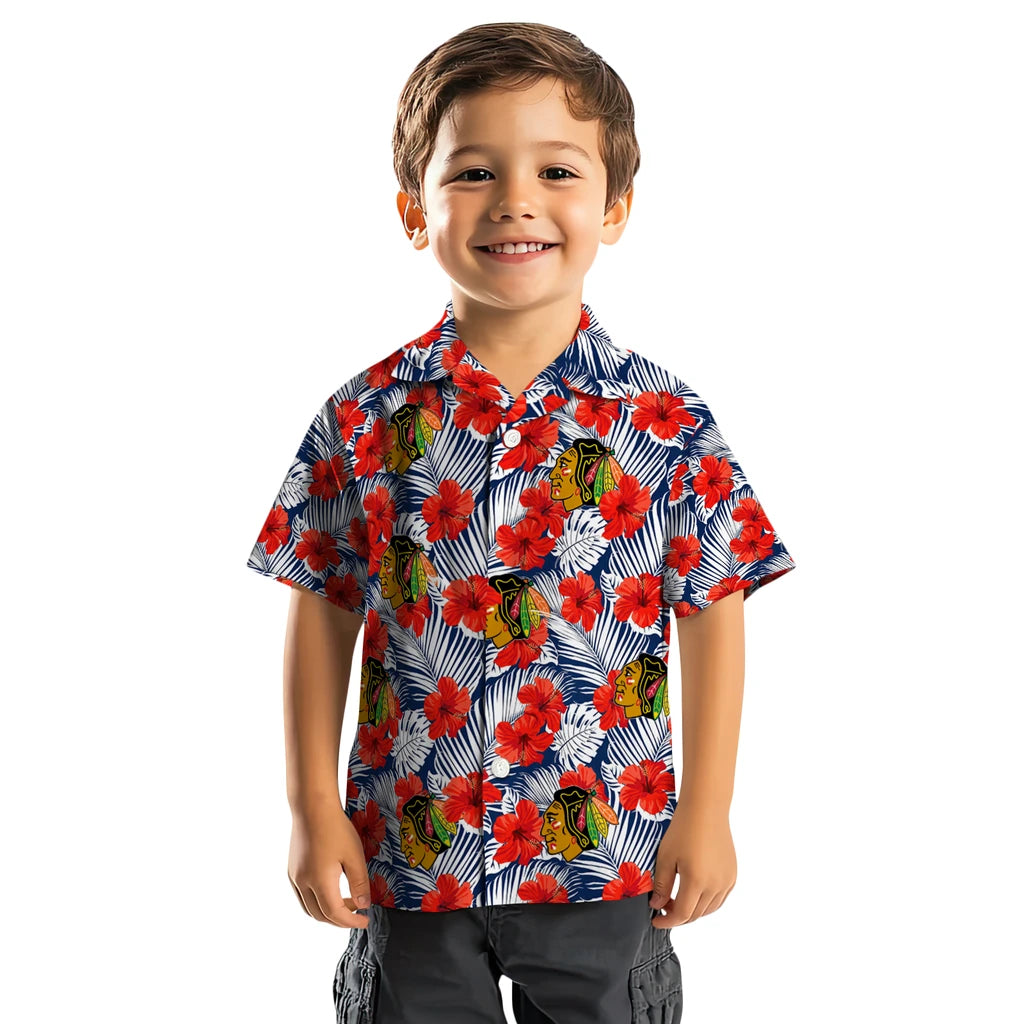 Chicago Blackhawks Hawaiian Shirt - Hibiscus Fiesta | Hula Hawaiian Shirts