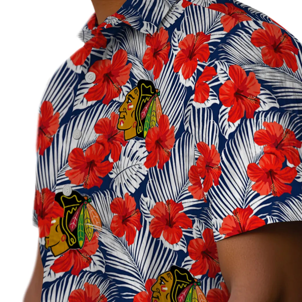 Chicago Blackhawks Hawaiian Shirt - Hibiscus Fiesta | Hula Hawaiian Shirts