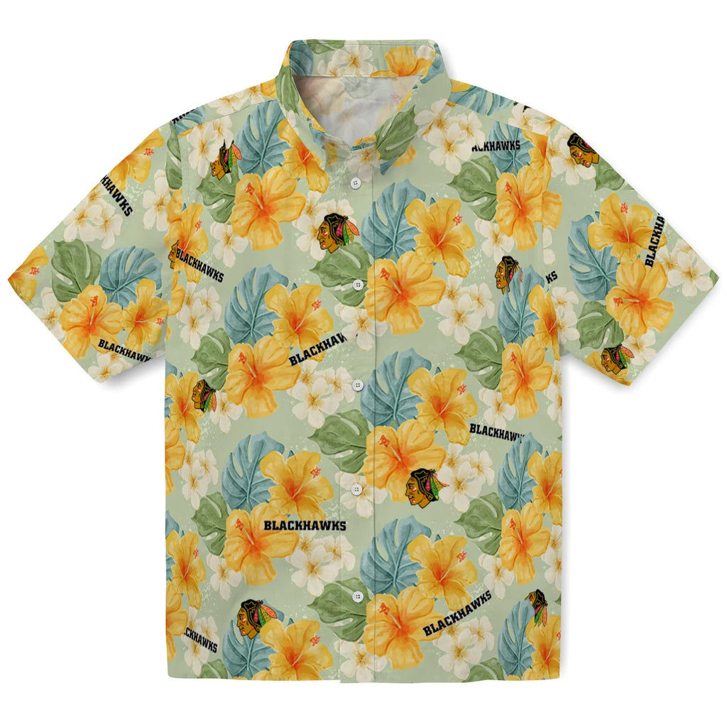 Chicago Blackhawks Hawaiian Shirt - Hibiscus Mood | Hula Hawaiian Shirts