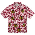 Chicago Blackhawks Hawaiian Shirt - Hibiscus Motif | Hula Hawaiian Shirts