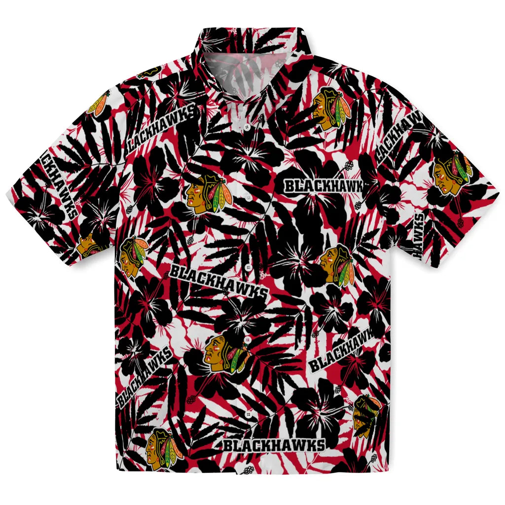 Chicago Blackhawks Hawaiian Shirt - Hibiscus Overlay | Hula Hawaiian Shirts