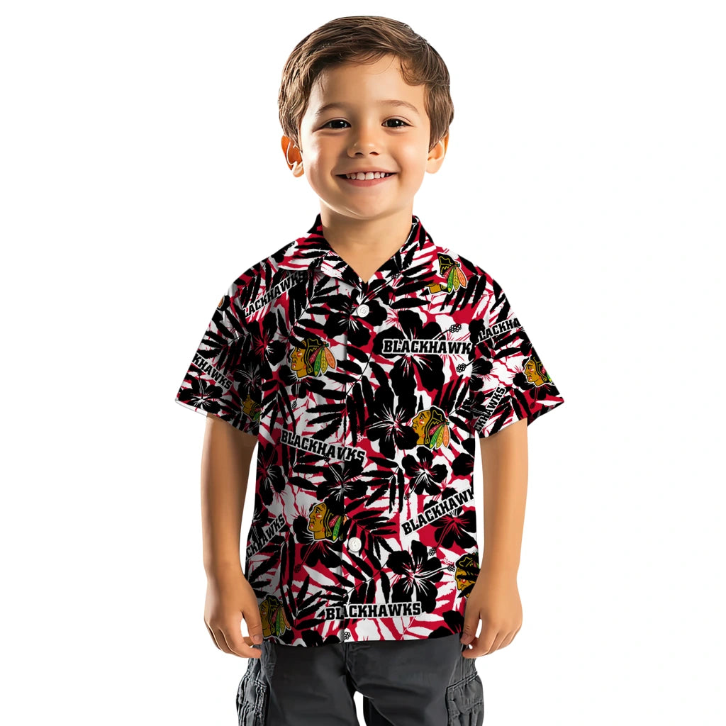Chicago Blackhawks Hawaiian Shirt - Hibiscus Overlay | Hula Hawaiian Shirts