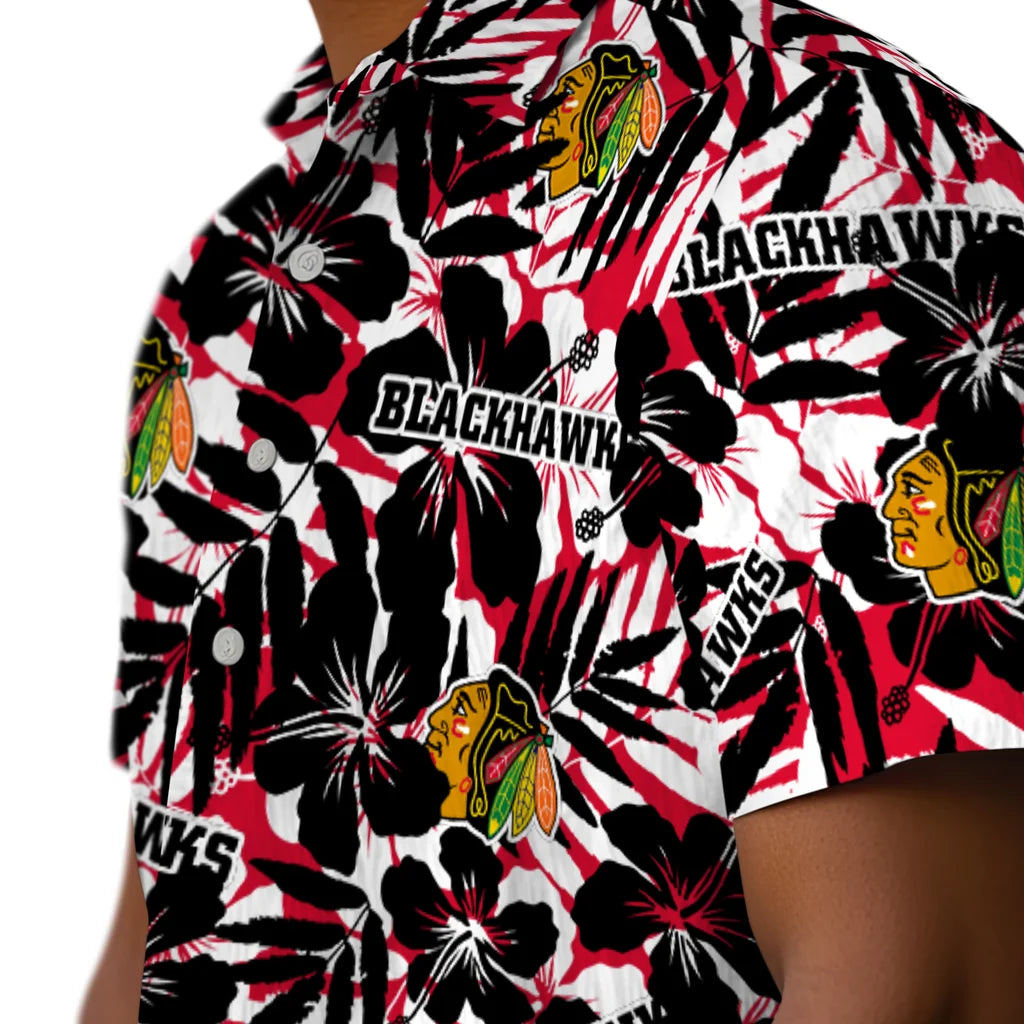 Chicago Blackhawks Hawaiian Shirt - Hibiscus Overlay | Hula Hawaiian Shirts