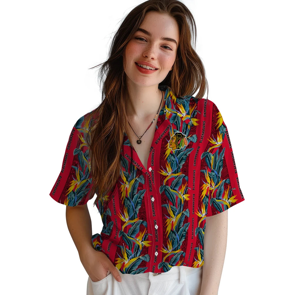 Chicago Blackhawks Hawaiian Shirt - Paradise Vines | Hula Hawaiian Shirts
