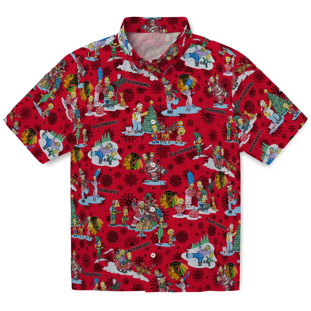 Chicago Blackhawks Hawaiian Shirt - Simpsons Christmas | Hula Hawaiian Shirts