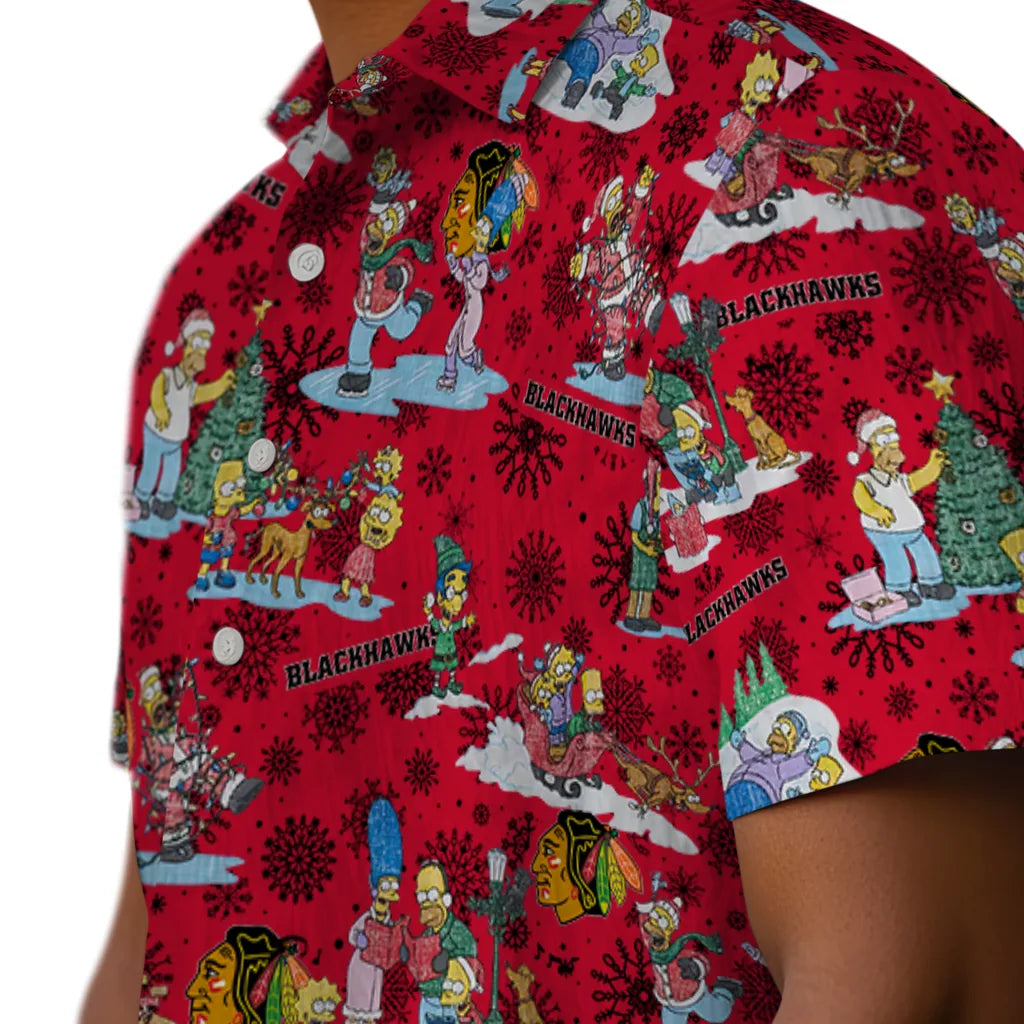 Chicago Blackhawks Hawaiian Shirt - Simpsons Christmas | Hula Hawaiian Shirts