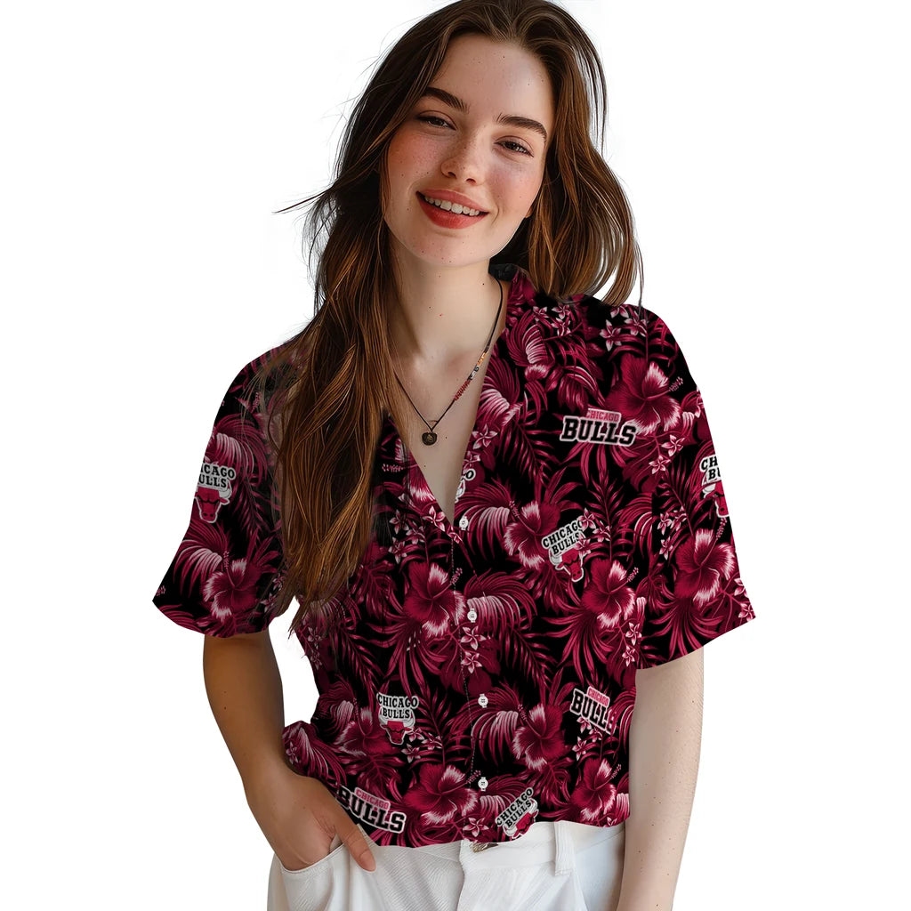 Chicago Bulls Hawaiian Shirt - Hibiscus Exotic | Hula Hawaiian Shirts