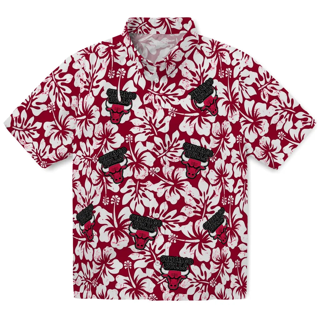 Chicago Bulls Hawaiian Shirt - Hibiscus Motif | Hula Hawaiian Shirts