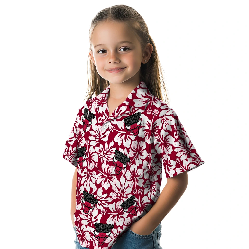 Chicago Bulls Hawaiian Shirt - Hibiscus Motif | Hula Hawaiian Shirts