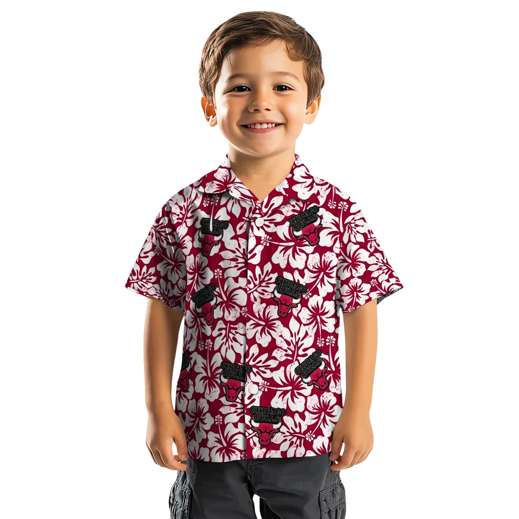 Chicago Bulls Hawaiian Shirt - Hibiscus Motif | Hula Hawaiian Shirts